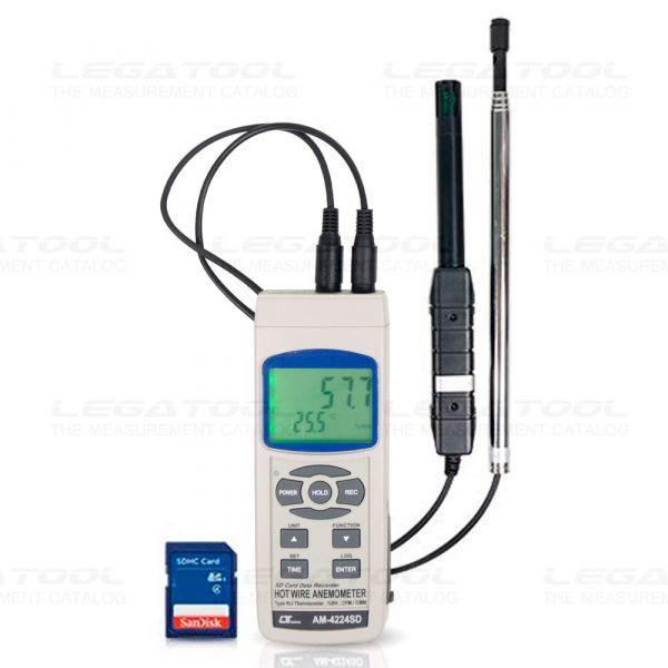 Lutron AM-4224SD เครื่องวัดและบันทึกความเร็วลม/ ปริมาตรลมแบบ Hot Wire (6 In 1) | SD Card-photo0