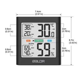 BALDR B0135TH เครื่องวัดอุณหภูมิและความชื้นแบบดิจิตอล Indoor Digital Thermometer Hygrometer-small-photo2