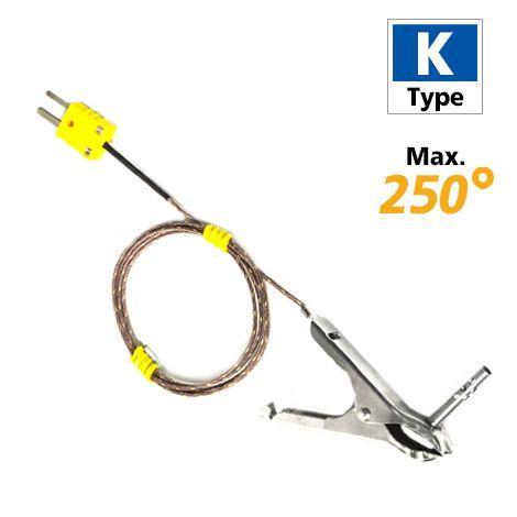Rixen CK-01-LS โพรบวัดอุณหภูมิแบบคลิปหนีบ Max.250℃ (Type K)-photo0