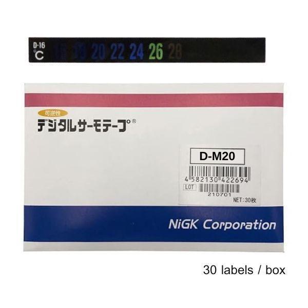 NiGK D-M20 แถบวัดอุณหภูมิแบบ Reversible Type | -20°C to 0°C | 30pcs/ 1pack-photo0