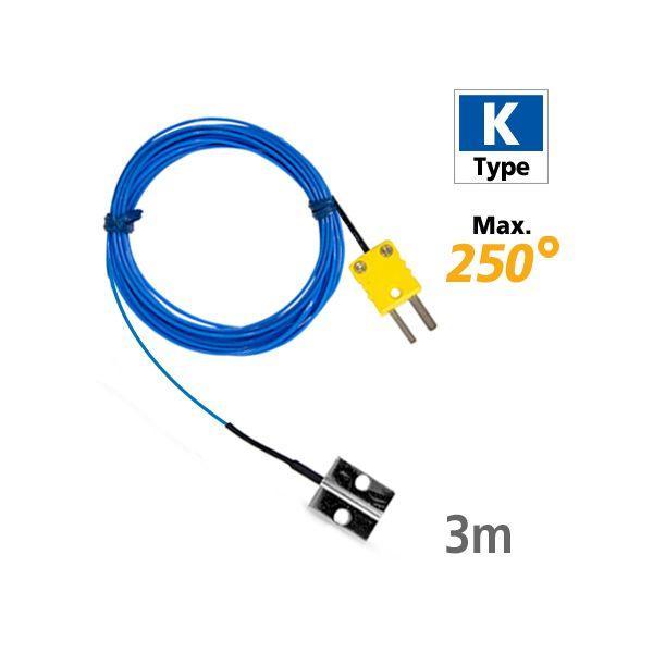 Rixen GK-02-PS-3M โพรบวัดอุณหภูมิมีรูสำหรับยึดติด Max.250℃ (Type K)-photo0