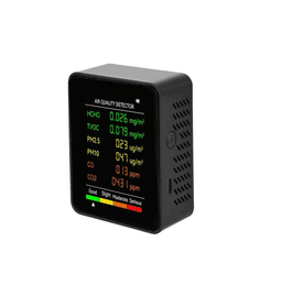 6 In 1 เครื่องตรวจจับคุณภาพอากาศ PM2.5 / PM10 / HCHO / TVOC / CO / CO2  (เครื่องสีดำ)-small-photo0