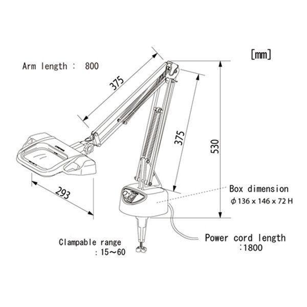 Otsuka O-LIGHT-III-L-F-2XAR โคมไฟแว่นขยาย | Free arm-type-photo2
