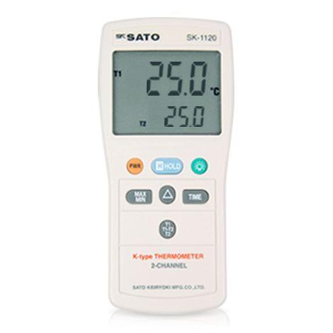 SK Sato SK-1120 เครื่องวัดอุณหภูมิจอ LCD ขนาดใหญ่ (2 ช่องโพรบ)-photo0