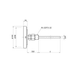 SK Sato SK-2010-72 BM-T-90S ที่วัดอุณหภูมิ Bimetal Thermometers (100 mm)-small-photo1
