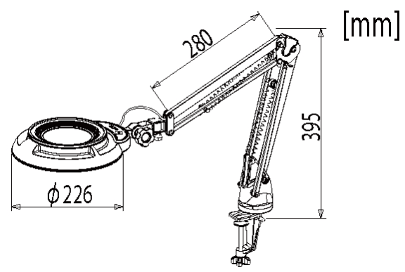 Otsuka SKKL-CF-2X โคมไฟแว่นขยาย (Compact Free-Arm Illuminated Magnifier) | ขยาย 2 เท่า