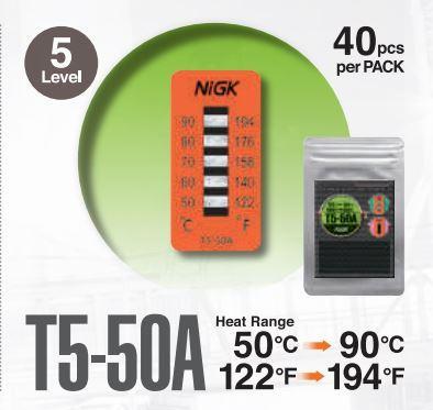 NiGK รุ่น T5-50A แถบวัดอุณหภูมิแบบ Irreversible (5 Point) | (50 to 90℃)-photo2