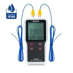 Rixen TK-6200 Deluxe Set เครื่องวัดและบันทึกอุณหภูมิ 2 ช่องโพรบ | IP66-small-photo0
