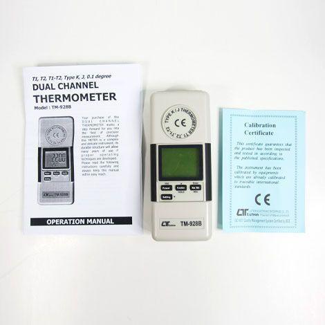Lutron TM-928B เครื่องวัดอุณหภูมิ 2 ช่องโพรบ-photo2