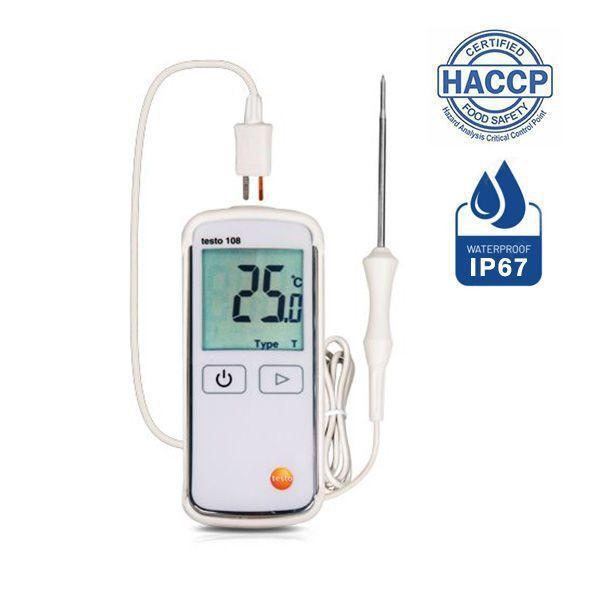 Testo 108 เครื่องวัดอุณหภูมิอาหาร HACCP (IP67) | Max.300°C-photo0