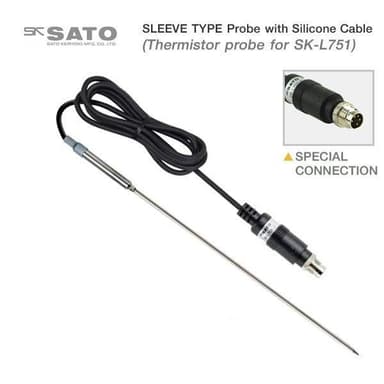 SK Sato SK-L751-22 โพรบวัดอุณหภูมิ (Sleeve Type Probe) Silicone Cable สำหรับเครื่องวัดอุณหภูมิรุ่น SK-L751