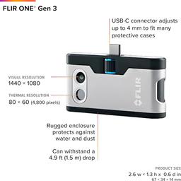 FLIR ONE Gen3 AND กล้องถ่ายภาพความร้อนสำหรับสมาร์ตโฟน AND (USB-C)-small-photo2