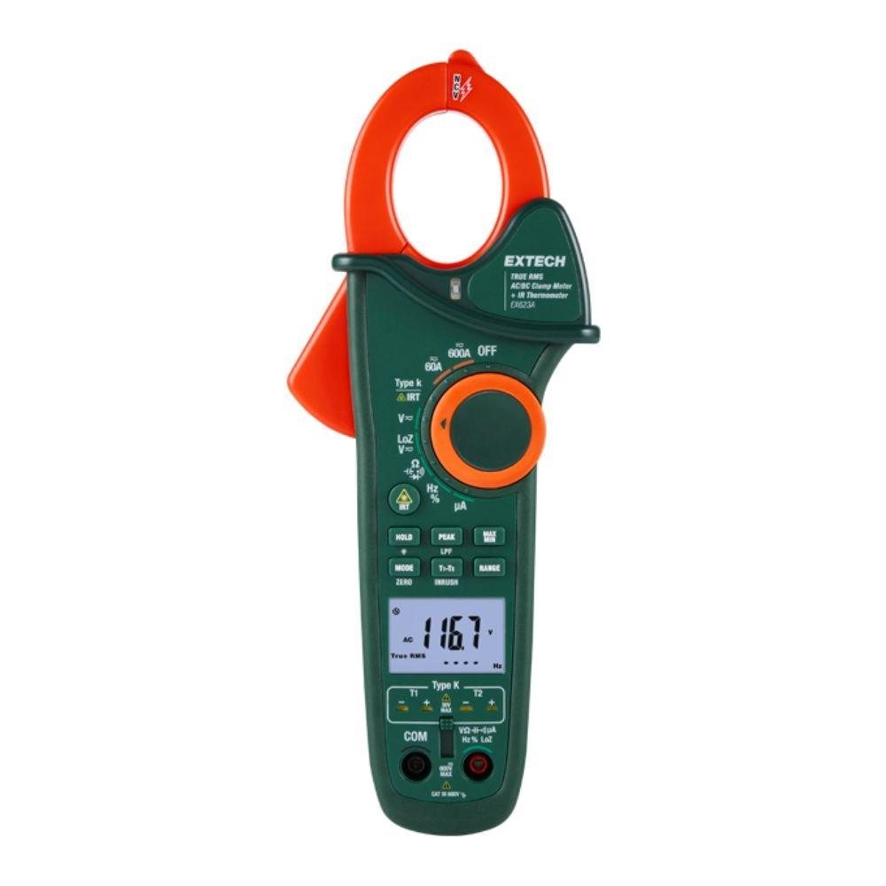 EXTECH EX623A แคลมป์มิเตอร์ 600 A Dual Input Clamp Meter with IR Thermometer and NCV-photo0