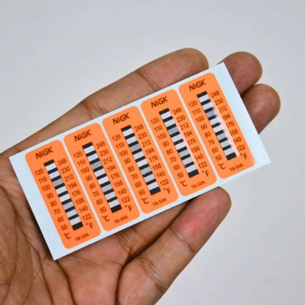 NiGK รุ่น T8-50A แถบวัดอุณหภูมิแบบ Irreversible (8 Point) | 50 To 120°C (Pack of 40pcs)-photo2