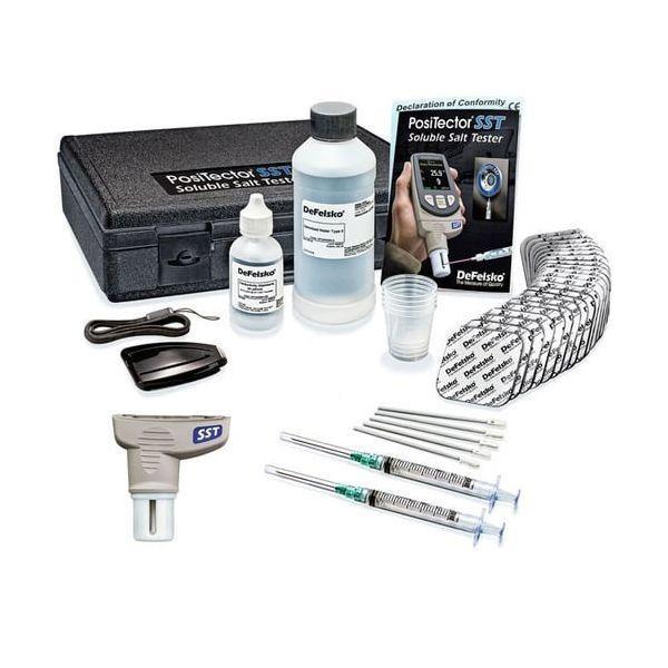 Defelsko PosiTector SSTKITD ชุดสำหรับทดสอบและเซนเซอร์ความเข้มข้นของเกลือบนพื้นผิวโลหะ | Adhesive Patch Kit and probe only image