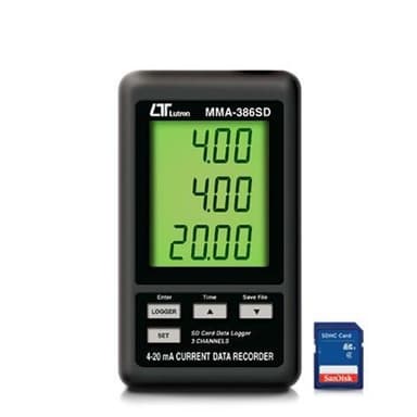 Lutron MMA-386SD 4 to 20 mA เครื่องบันทึกไฟฟ้ากระแสตรง