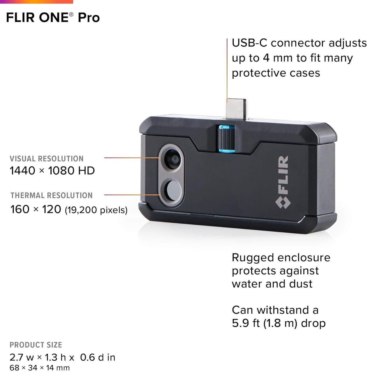FLIR ONE PRO iOS กล้องถ่ายภาพความร้อนสำหรับสมาร์ตโฟน iOS (USB-C) image