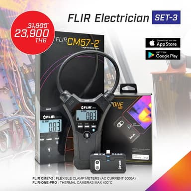 FLIR-Electrician-SET3 แคลมป์มิเตอร์ / กล้องถ่ายภาพความร้อนสำหรับสมาร์ตโฟน