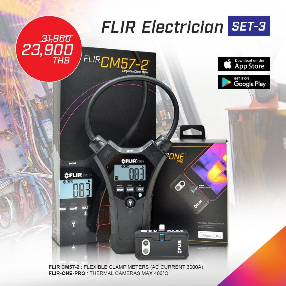 FLIR-Electrician-SET3 แคลมป์มิเตอร์ / กล้องถ่ายภาพความร้อนสำหรับสมาร์ตโฟน-photo0