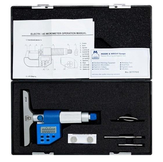 Moore & Wright MW305-01DDL เกจวัดความลึกแบบดิจิตอล 0-50mm (0-2″) image