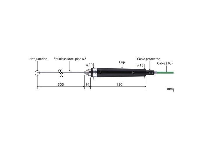 Anritsu BS-21K-030-TC1-ANP โพรบวัดอุณหภูมิ Type K | Temp.Rang -200 to 500 °C  (Sensor length 300 mm) image