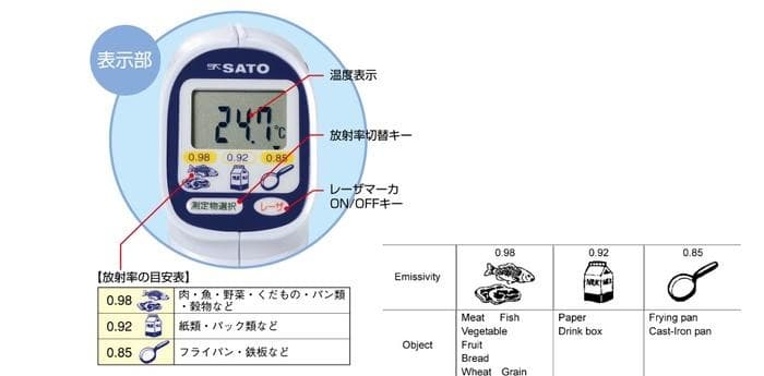 SK Sato SK-8920 เครื่องวัดอุณหภูมิอินฟราเรดสำหรับอาหาร Food IR Thermometer  image