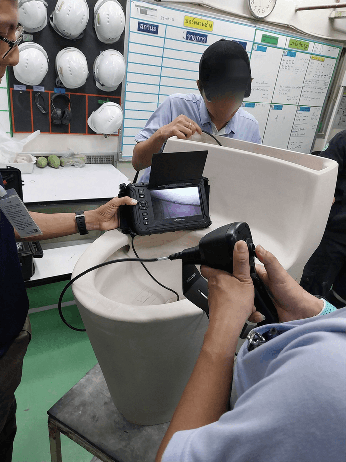 กล้องส่องท่อในงานตรวจสอบสุขภัณฑ์