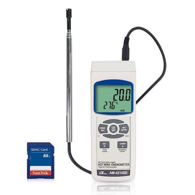 Lutron AM-4214SD เครื่องบันทึกความเร็วลมแบบ Hot Wire | SD Card