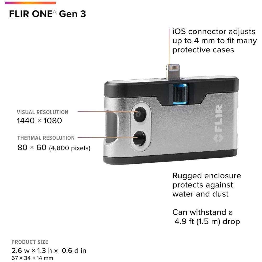 FLIR ONE Gen3 iOS กล้องถ่ายภาพความร้อนสำหรับสมาร์ตโฟน iOS (Lightning)-photo3