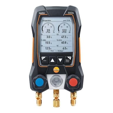 Testo-550s Smart Kit With Filling Hose เกจวัดน้ำยาแอร์ Smart Digital สำหรับงาน HVAC | Bluetooth