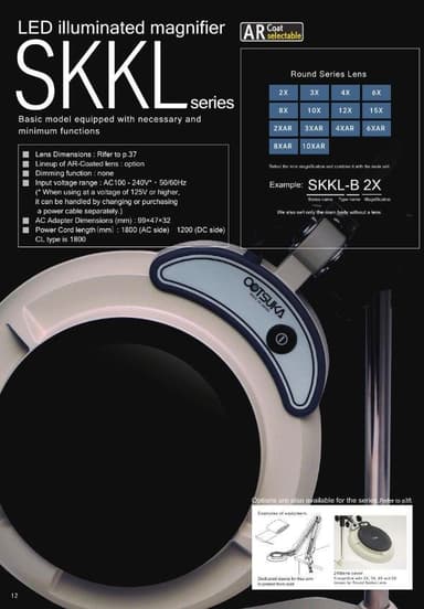 Otsuka SKKL Series โคมไฟแว่นขยาย LED Illuminated Magnifier