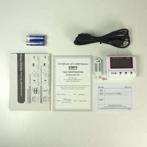T&D TR-72A เครื่องบันทึกอุณหภูมิและความชื้นแบบไร้สาย 30,000 Data/Ch | Wifi & Bluetooth image