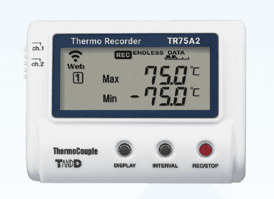 T&D TR75A2 เครื่องบันทึกอุณหภูมิ 2 Ch (Temperature Data Logger) | Cloud Network