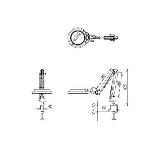 Otsuka MAGNALIGHT MGL-CF-4XAR โคมไฟแว่นขยาย 4X [Anti-Reflection Lens] | Compact free-arm Type image