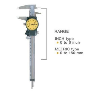Mitutoyo M-505-742-52 Dial Caliper เครื่องวัดคาลิเปอร์แบบเข็ม (0 - 6")