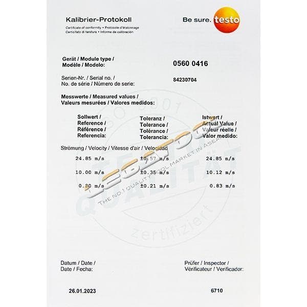 Testo 416 เครื่องวัดความเร็วลมแบบใบพัดขนาดเล็ก With App Connection image