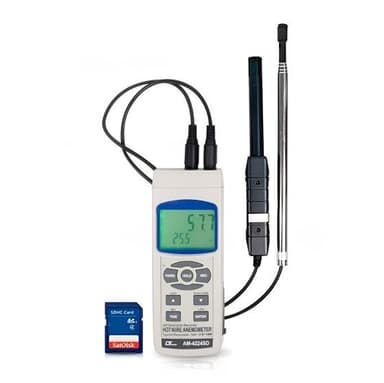 Lutron AM-4224SD เครื่องวัดและบันทึกความเร็วลม/ ปริมาตรลมแบบ Hot Wire (6 In 1) SD Card Data Logger