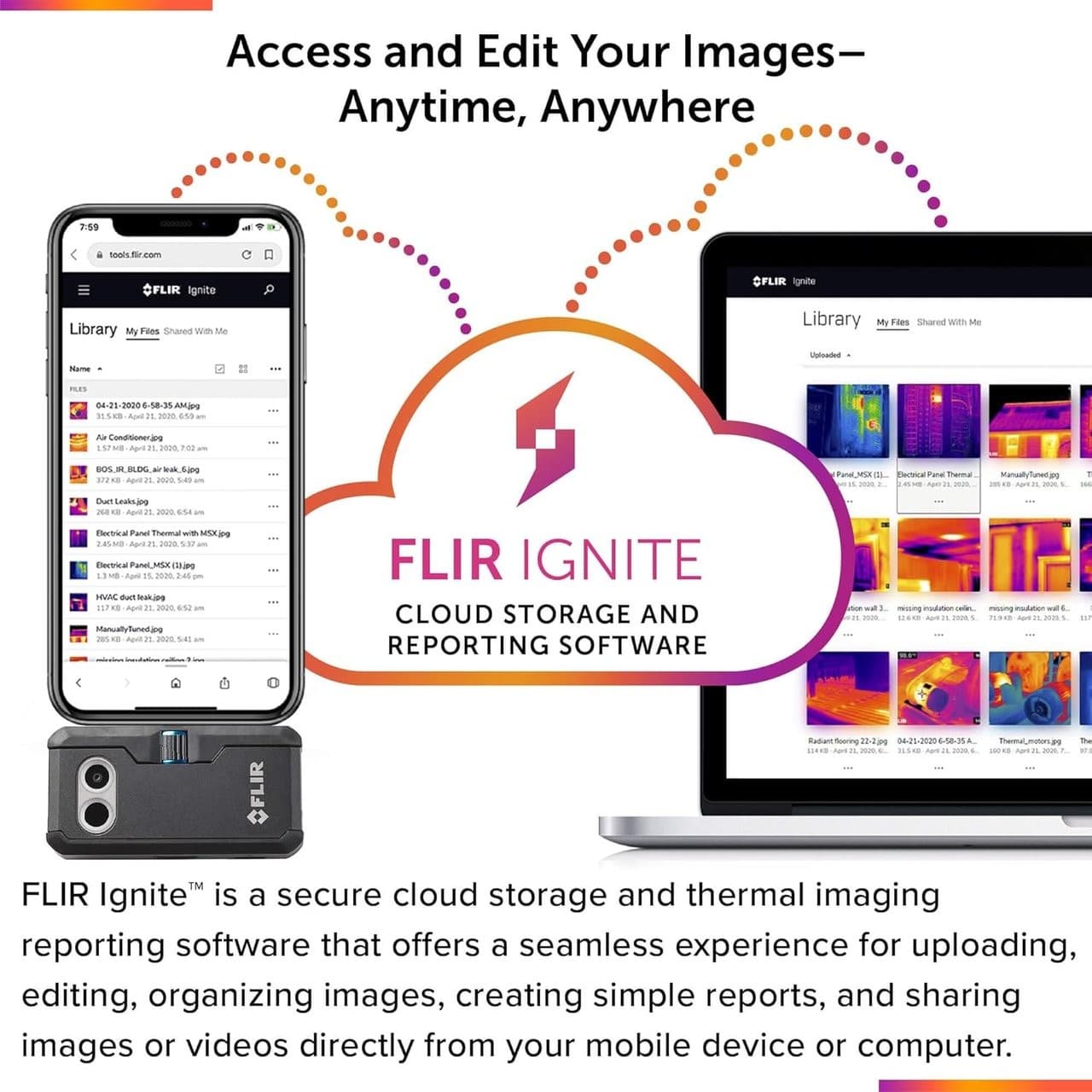FLIR ONE PRO iOS กล้องถ่ายภาพความร้อนสำหรับสมาร์ตโฟน iOS (USB-C) image