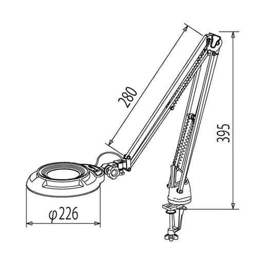 Otsuka ENVL6K-CF-2XAR โคมไฟแว่นขยายกำลังขยาย 2 เท่า  (Full Spectrum LED Lighting Magnifier) | Compact free arm type
