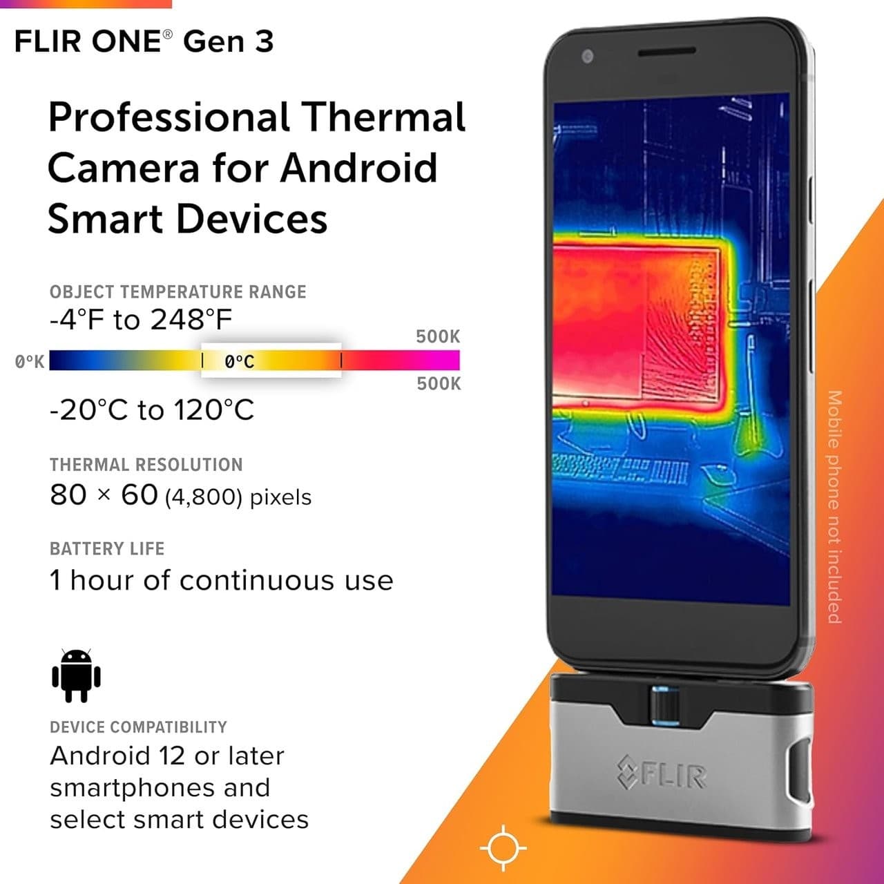 FLIR ONE Gen3 AND กล้องถ่ายภาพความร้อนสำหรับสมาร์ตโฟน AND (USB-C) image