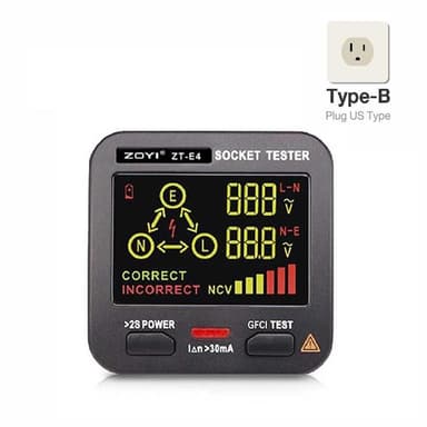 ZOYI รุ่น ZT-E4 เครื่องตรวจเช็คเต้ารับไฟฟ้า (Socket Tester)