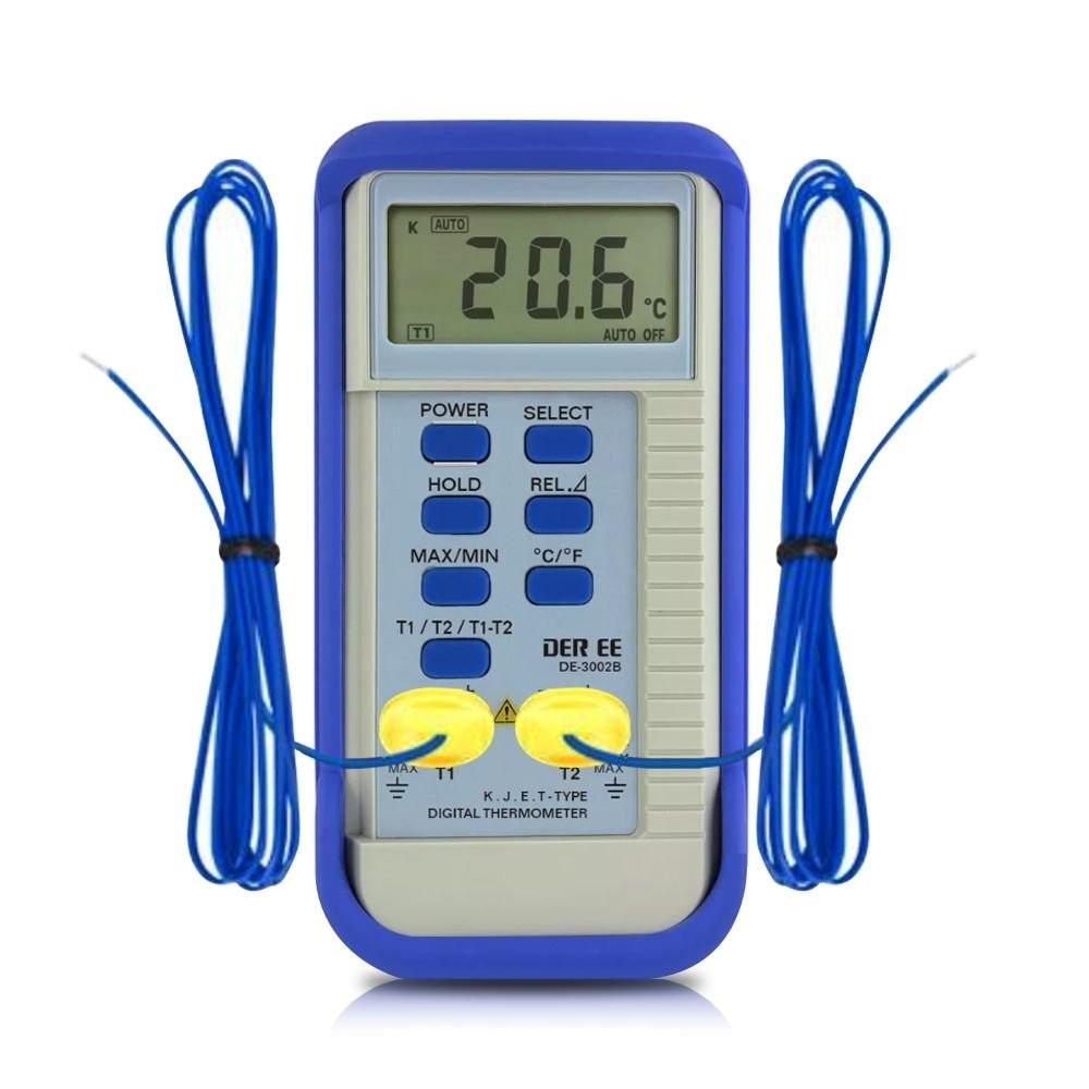 DER EE DE-3002 เครื่องวัดอุณหภูมิดิจิตอล2ช่องโพรบ,Type-K,DigitalThermometer,2Channel image