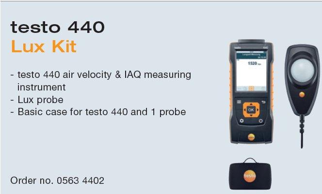 Testo 440 Lux Kit (0563 4402) | เครื่องวัดแสง ความสว่างแบบดิจิทัล พร้อมหัววัด Lux Sensor (No.0635 0551) สำหรับงานวิเคราะห์แสง-photo2