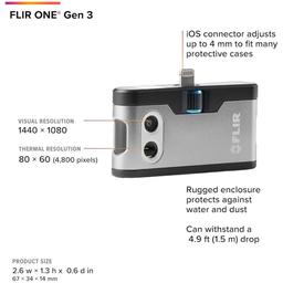 FLIR ONE Gen3 iOS กล้องถ่ายภาพความร้อนสำหรับสมาร์ตโฟน iOS (Lightning) image
