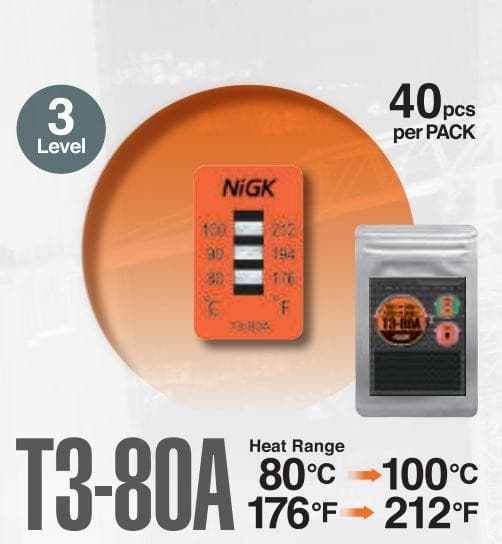 NiGK รุ่น T3-80A แถบวัดอุณหภูมิแบบ Irreversible (3 Point) | (80 to 100℃) image
