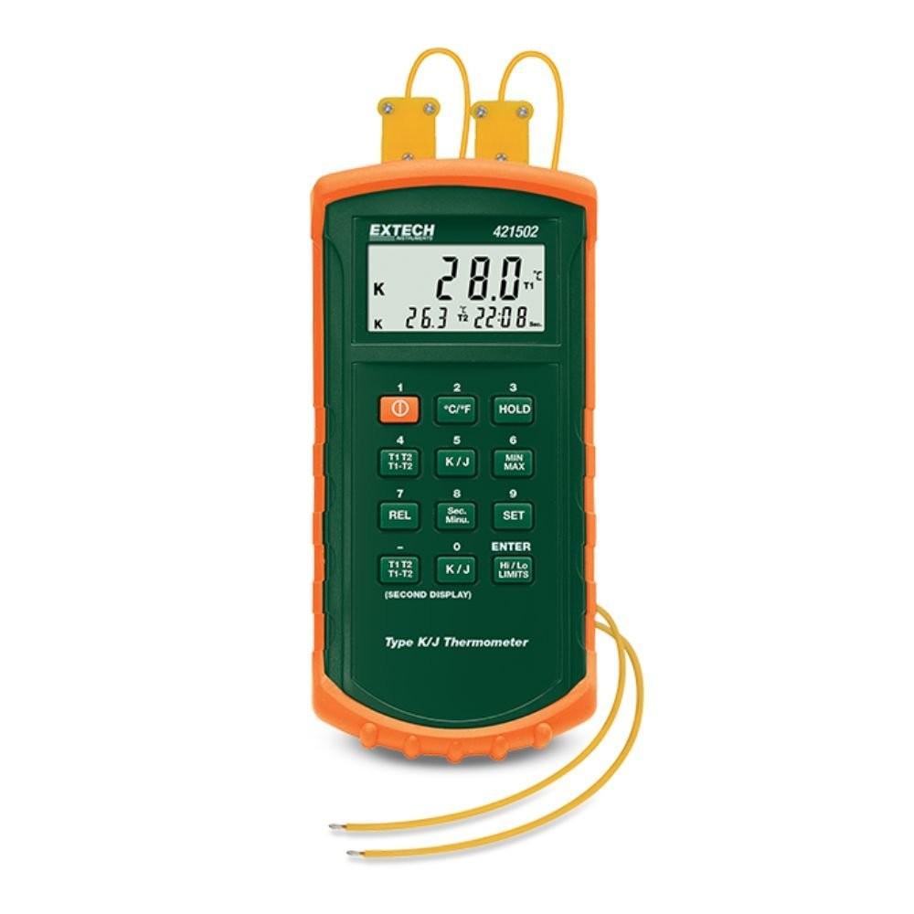 EXTECH EX-421502 เครื่องวัดอุณหภูมิแบบแยกโพรบ Type J/K, Dual Input Thermometer with Alarm image