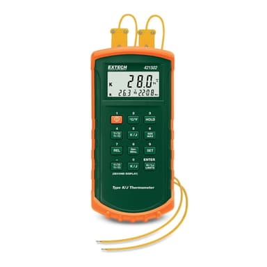 EXTECH EX-421502 เครื่องวัดอุณหภูมิแบบแยกโพรบ Type J/K, Dual Input Thermometer with Alarm