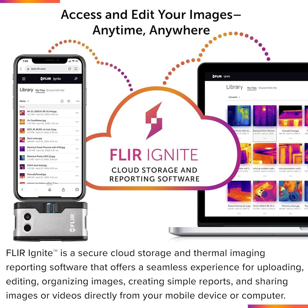 FLIR ONE Gen3 AND กล้องถ่ายภาพความร้อนสำหรับสมาร์ตโฟน AND (USB-C) image
