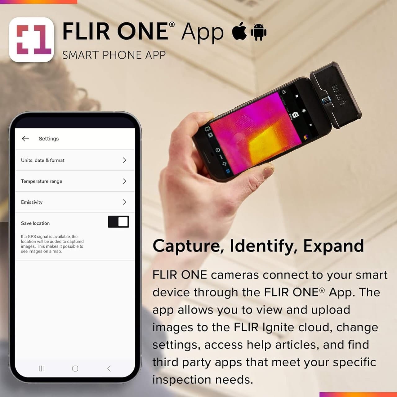 FLIR ONE PRO iOS กล้องถ่ายภาพความร้อนสำหรับสมาร์ตโฟน iOS (USB-C) image