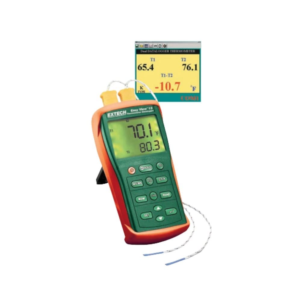EXTECH EX-EA15 เครื่องวัดอุณหภูมิแบบแยกโพรบ EasyView™ Dual Input Temperature Datalogger image